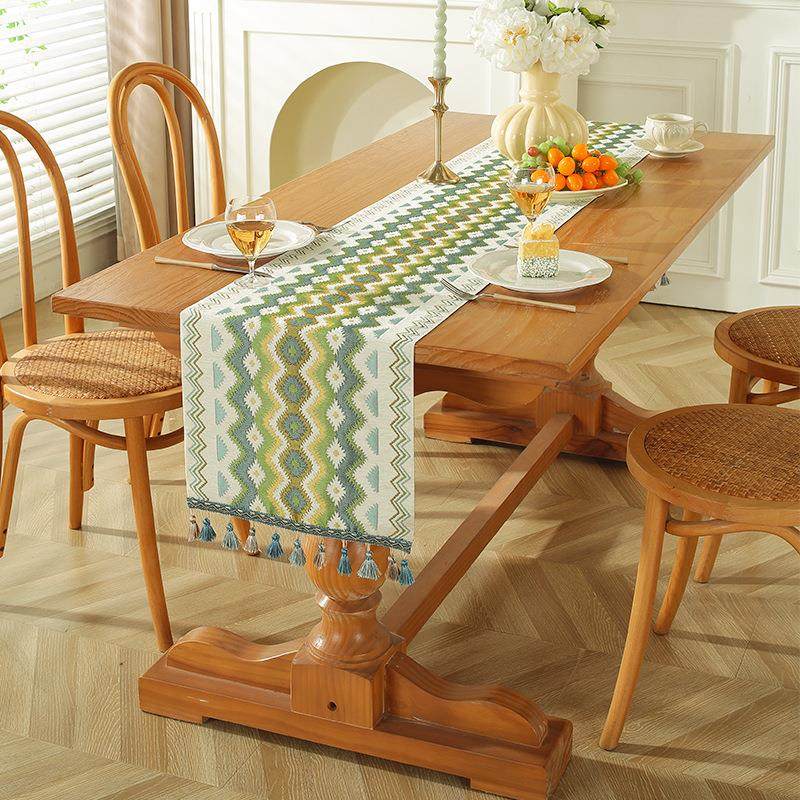 轻奢桌旗美式高端茶几布艺电视柜餐桌客厅家用装饰长条桌布