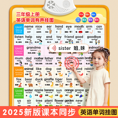 小学三年级英语单词有声挂图