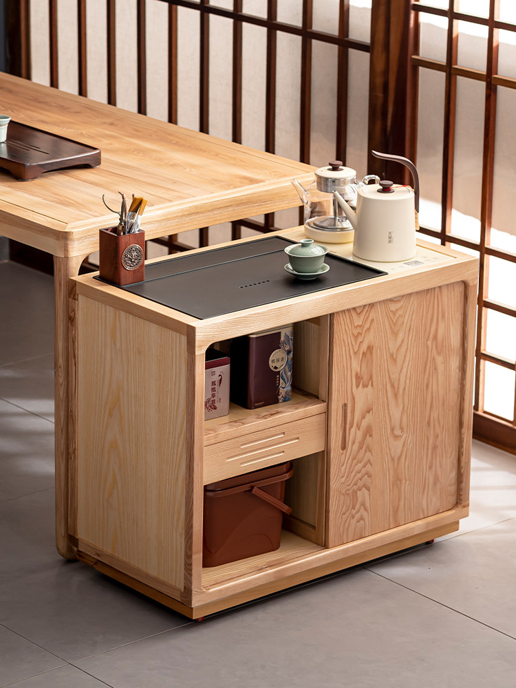 北欧风白蜡木茶水柜实木茶几移动边柜烧水茶台茶桌一体小户型边几,住宅家具,茶几,淘宝优惠券,粉丝福利购,淘宝优惠卷