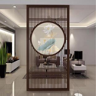 屏风遮挡 屏风隔断客厅玄关实木格栅办公室卧室入户进门移动新中式