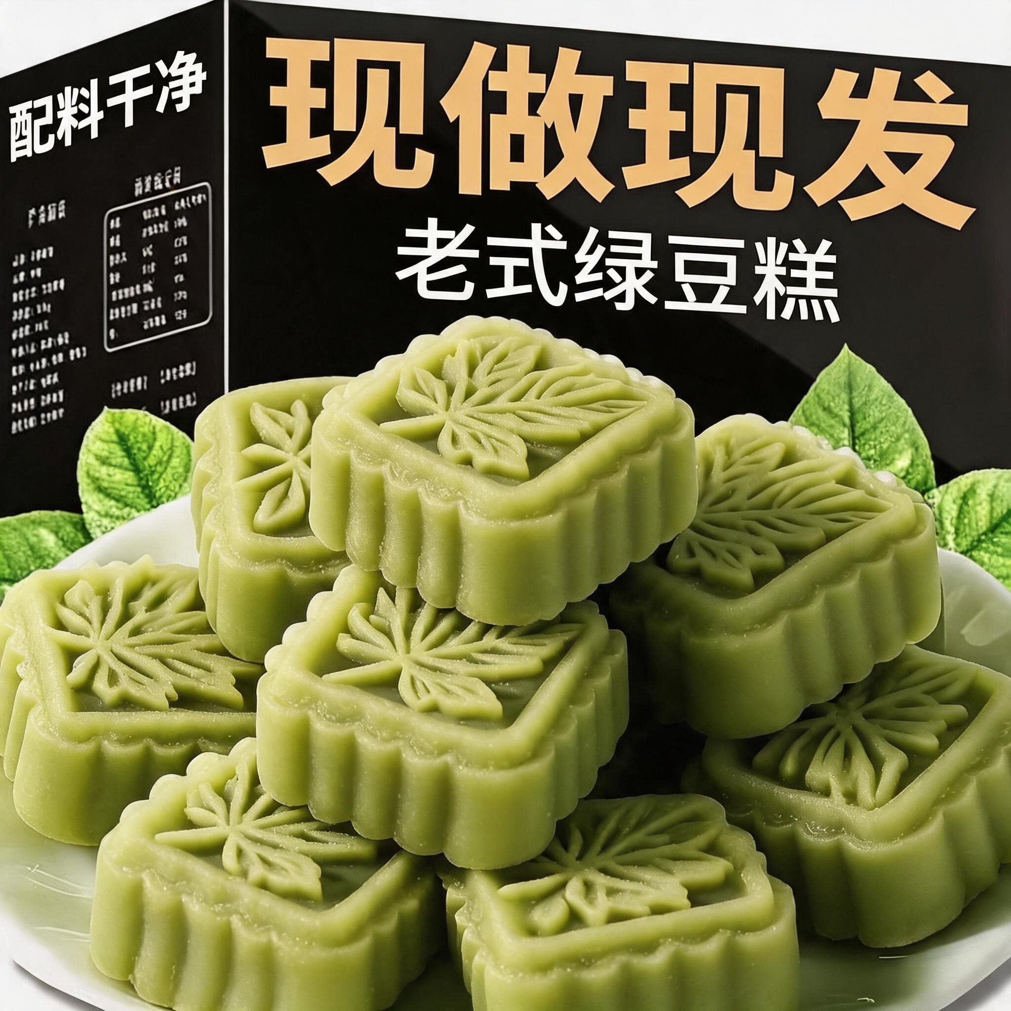 绿豆糕老式正宗官方旗舰店上海老字号清甜不腻无添加手工绿豆糕