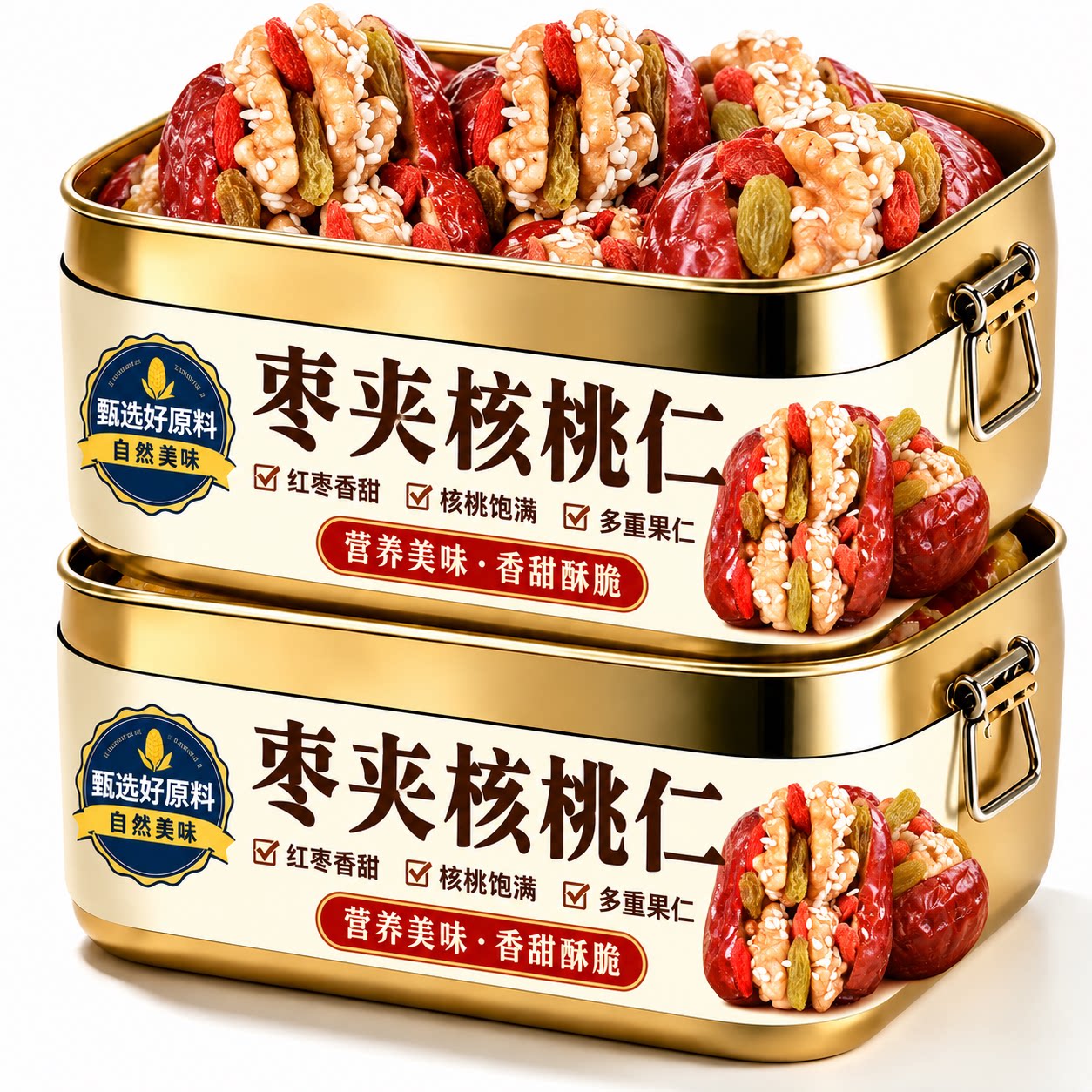 枣夹核桃仁独立小包装新疆特产灰枣红枣官方旗舰店无核休闲零食