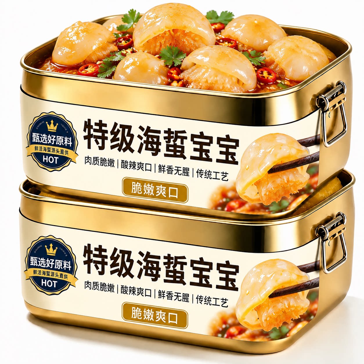 海蜇宝宝生腌凉拌菜小水母花开袋即食水产非海蜇头脆嫩爽口正品