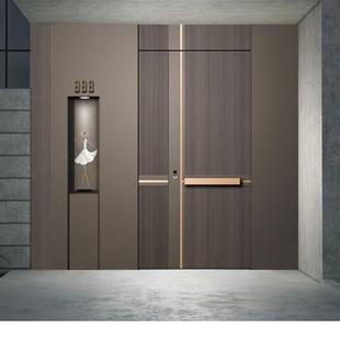 店铺热卖简约风格一门一景精雕铸铝门双色门装甲门防盗门别墅大门