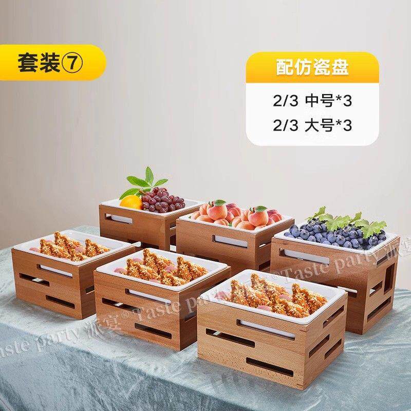 日式自助餐展示盘摆台甜
