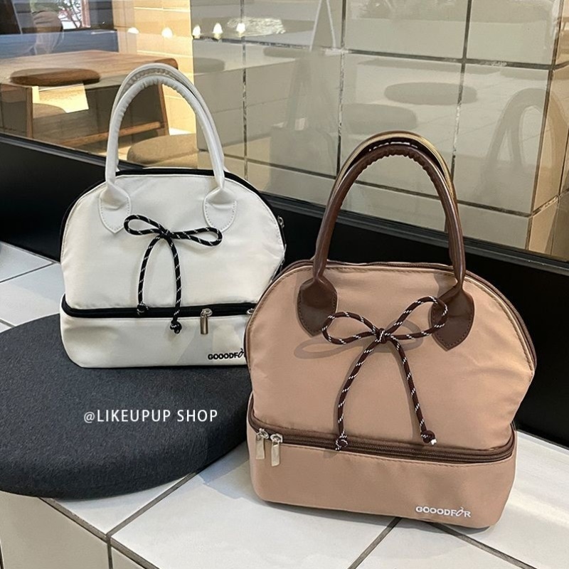 高颜值饭盒袋大容量双层铝箔保温手提包学生上班族便携通勤便当包