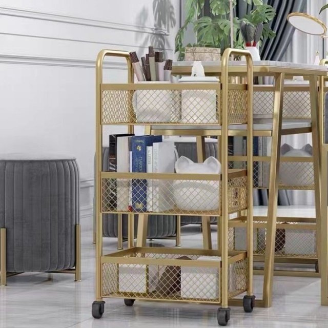 火罐车专用美发工具车带轮书架子洗发推动零食车置物柜支架工具柜