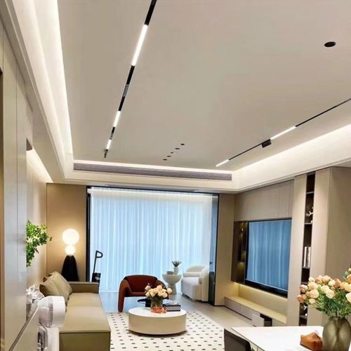 磁吸轨道灯设计组合套餐客厅卧室无主灯照明嵌入式led线灯无边框