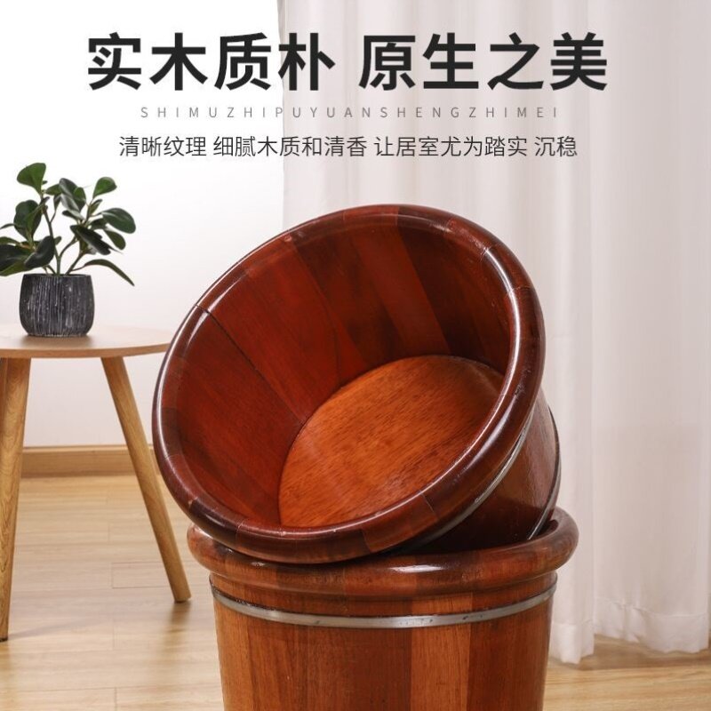 泡脚桶恒温手提洗脚盆木桶木盆按摩檀木足疗膝盖中药过保温实木洗