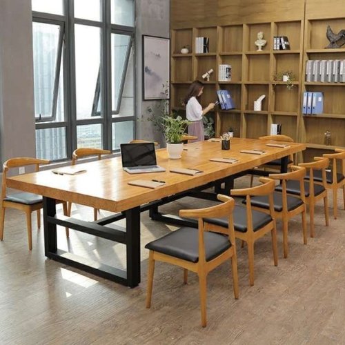 北欧实木办公桌 电脑桌大型会议桌简约现代长桌子 家用餐桌椅组合