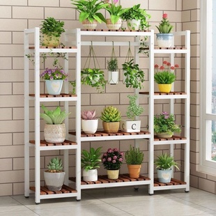 花架子室内家用阳台落地式 高档挂架 置物架铁艺客厅简约多层新款