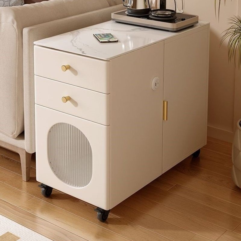 轻奢沙发边柜侧边柜家用客厅岩板小茶几简约现代角几可移动小边几