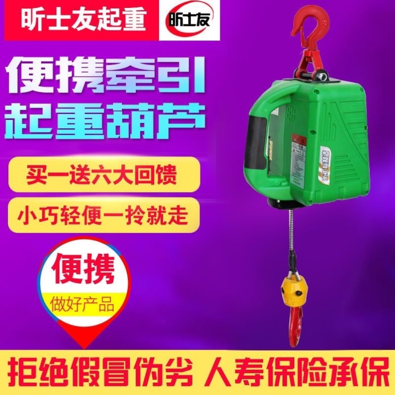220V家用电动葫芦便携式牵引葫芦微型小吊机提升机家用悬挂拉紧机
