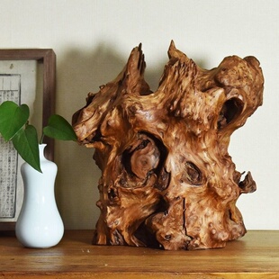 天然风化枯木根雕根艺佛柜龛禅意摆件实木奇石底座茶室佛玄关客厅