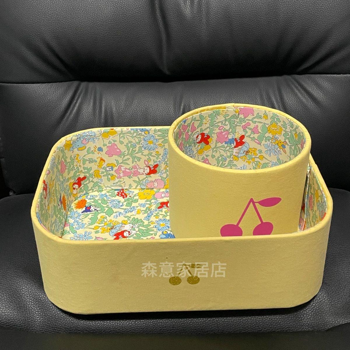 超可爱桌面樱桃收纳桶化