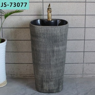 景德镇陶瓷立柱盆洗脸盆一体池庭院户外落地式 洗手盆不含配件