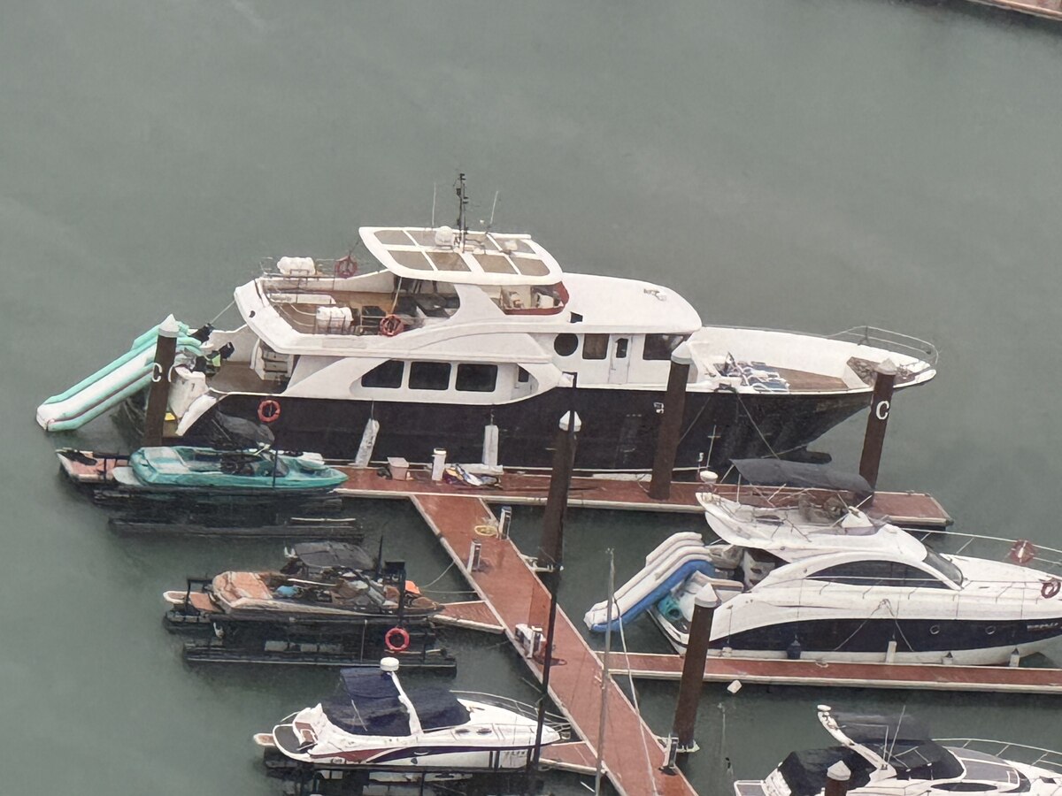 停泊于惠州市惠东县合正东部湾C桥核载12人游艇“金润2019”一艘