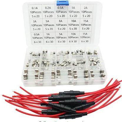 150PCS玻璃保险丝管250V1A2A3A5A6A7A8A10A15A20A 6x30mm 5X20