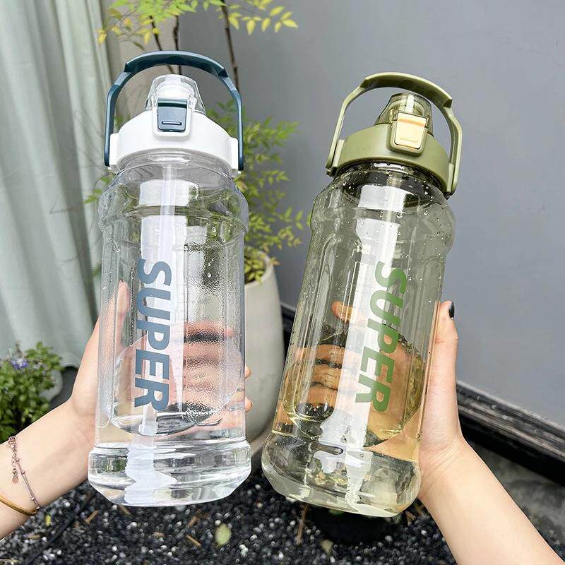 水杯超大容量2L太空杯吸管杯子夏学生运动健身水壶塑料杯跨境水杯