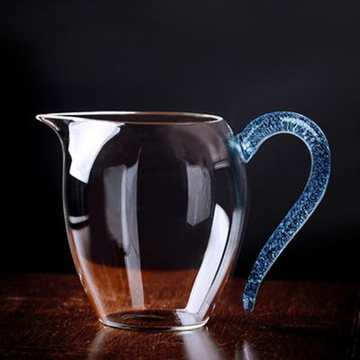 高品质日式手工公道杯带把耐热玻璃匀杯分茶器茶海堪比自慢堂