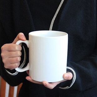 办公室喝水杯陶瓷杯超大容量直筒纯色杯子带盖勺1000毫升泡茶杯1l