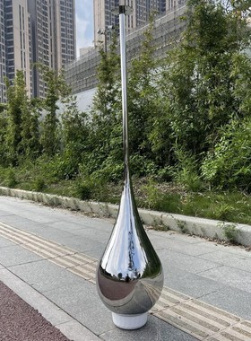 欧式高端酒店大堂水滴不锈钢大摆件客厅玄关装饰金属落地创意雕塑