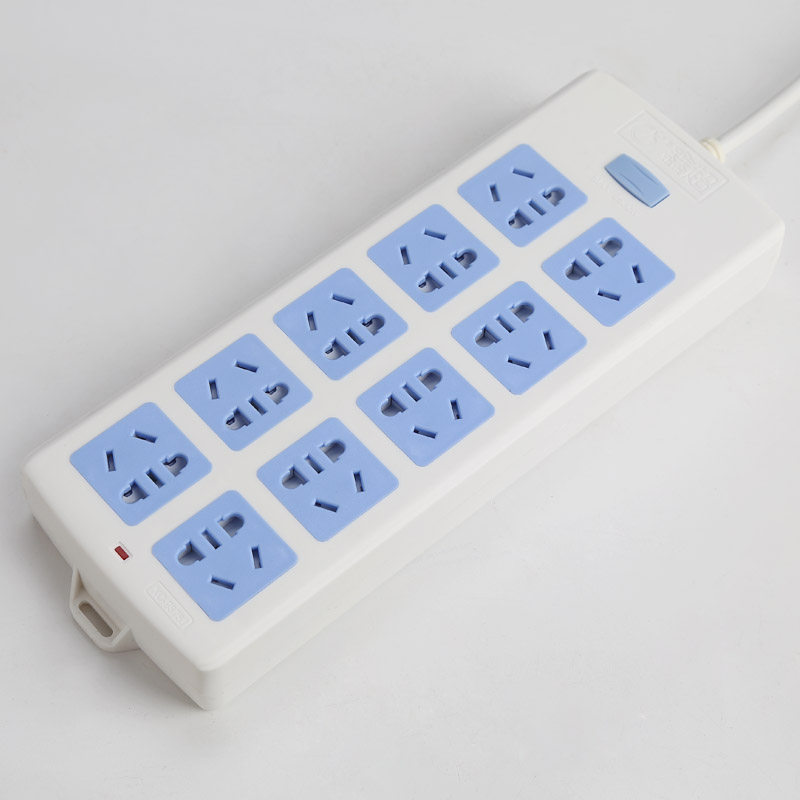 10插位插座拖线板家用多孔通用插排插线板单控开关延长插板带线