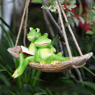 创意可爱青蛙摆件微景观花园树脂动物多肉盆装 饰工艺品办公桌摆设