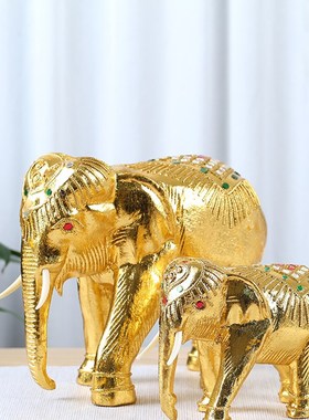 大象摆件实木雕刻招财吸水象泰式酒柜办公室客厅乔迁礼品装饰摆设