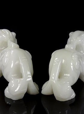 天然玉石貔貅摆件一对招财皮丘客厅玄关高档装饰办公室桌开业礼物