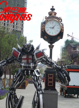 提供康巴丝室外照明街头站钟 城市景观钟落地创意钟