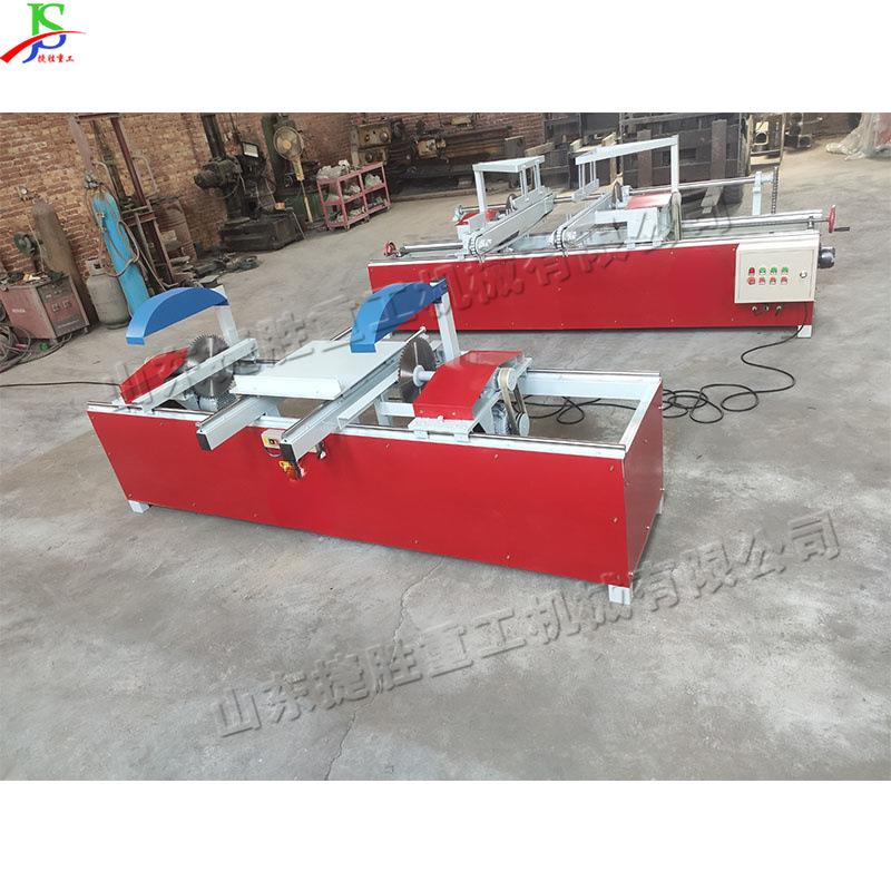 方木托盘料边锯 木板条修双头下切割机 双js-qtj45多段断料45度端