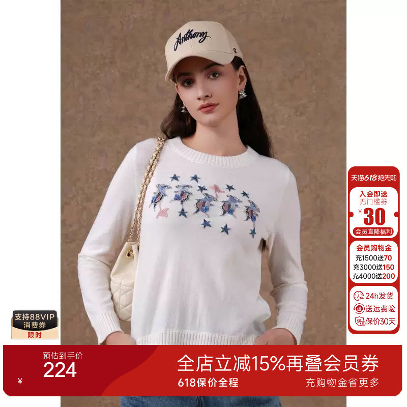 乔万尼商场新款贴布绣花针织衫