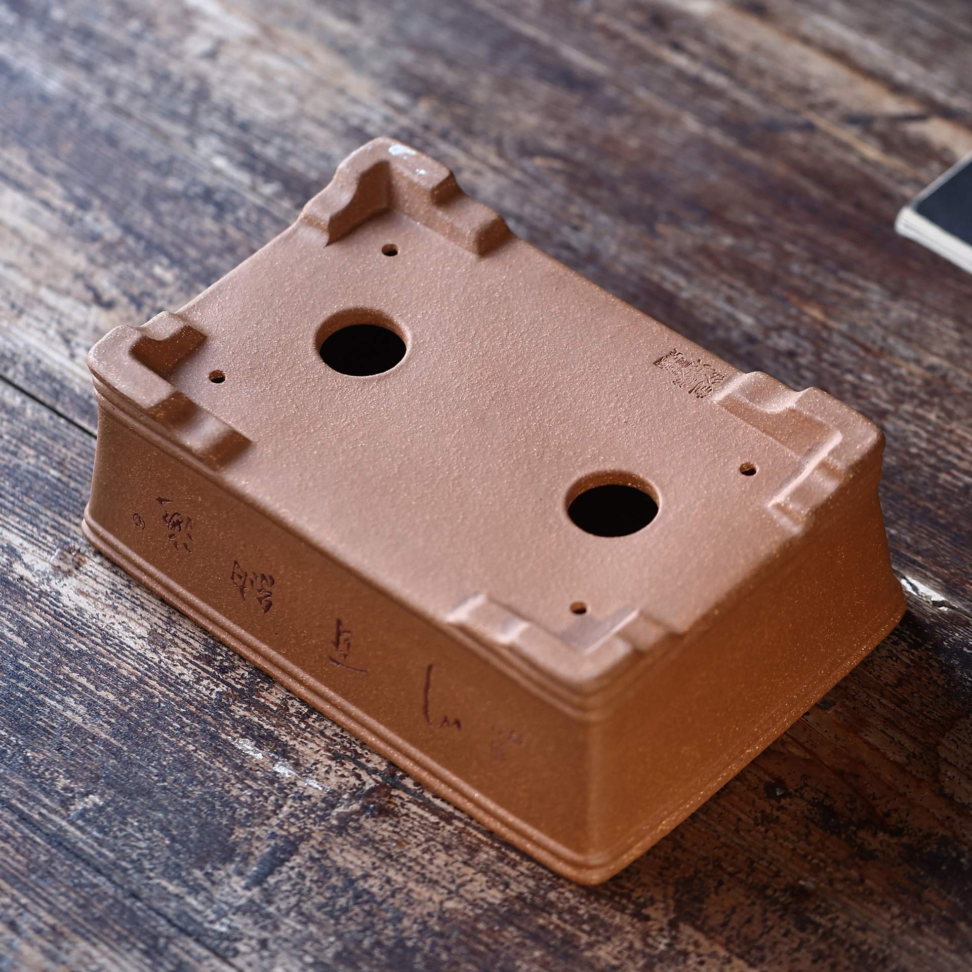 紫砂花盆长方形盆景盆五线盆景盆苏兵名家盆刻绘山水盆觅陶乡