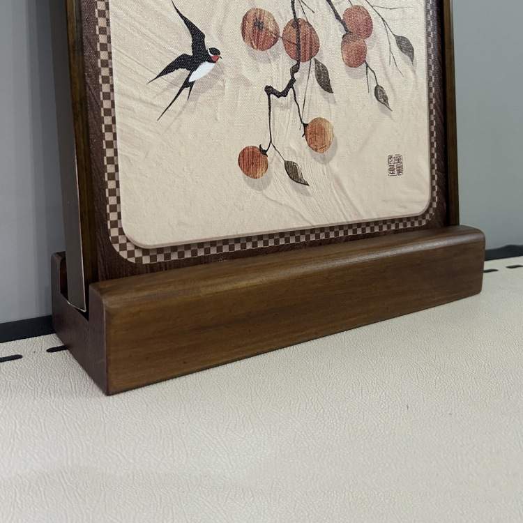 落地装饰画实木底座免打孔防滑白板轻奢全实木靠墙可移动画架