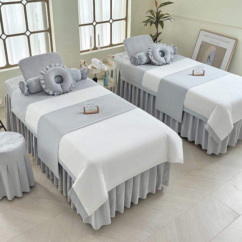 高档床罩四件套轻奢简约院床套按摩理疗推拿采耳床单床罩