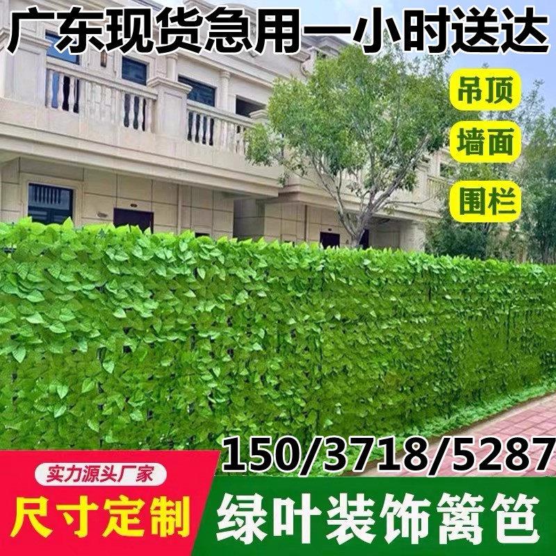 彷真绿色植物墙面装饰栅栏篱笆叶子悬吊式天花板绿叶花园庭院阳台