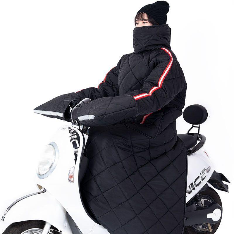 电瓶车挡风被冬季保暖加绒厚防寒衣防水电动摩托车防风服挡风罩男