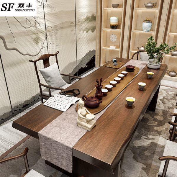 新中式实木大板茶桌 功夫禅意茶室泡茶桌公司会客原木茶桌椅组合,商业/办公家具,茶台/茶桌,淘宝优惠券,粉丝福利购,淘宝优惠卷