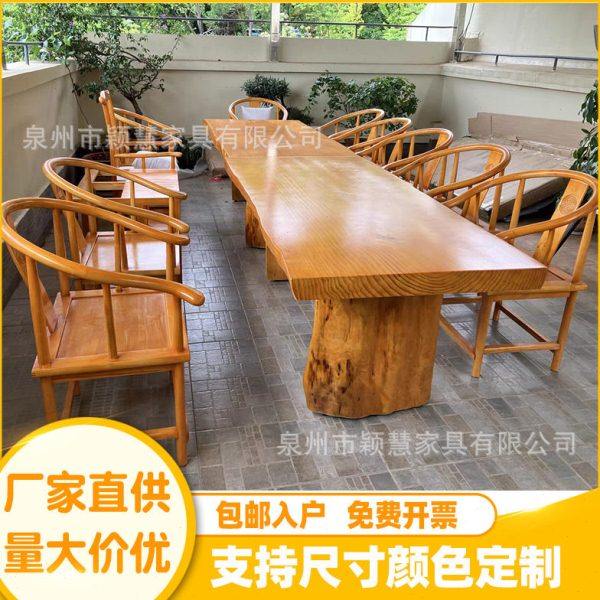 新中式实木大板泡茶桌椅组合功夫家用客厅公室会客室接待茶台桌,商业/办公家具,茶台/茶桌,淘宝优惠券,粉丝福利购,淘宝优惠卷