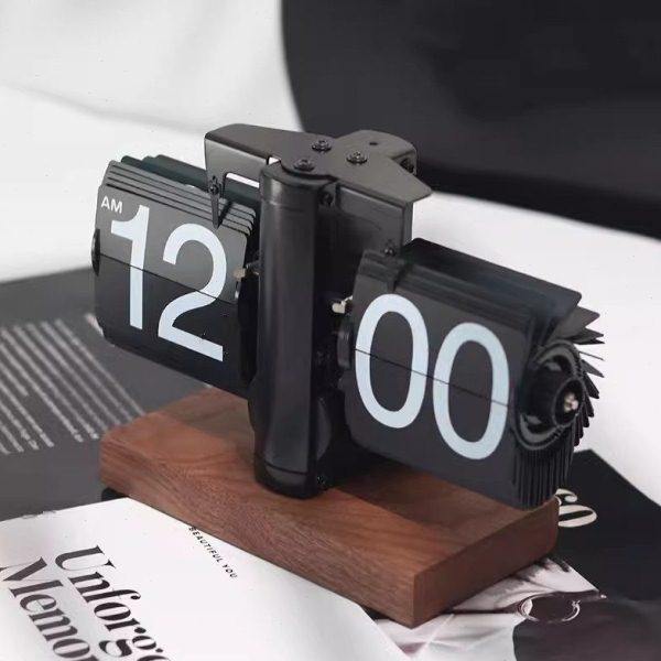 档胡桃木自动翻页钟表创意复古客厅摆件座钟机械时钟摆钟台钟,家居饰品,立钟/落地钟,淘宝优惠券,粉丝福利购,淘宝优惠卷