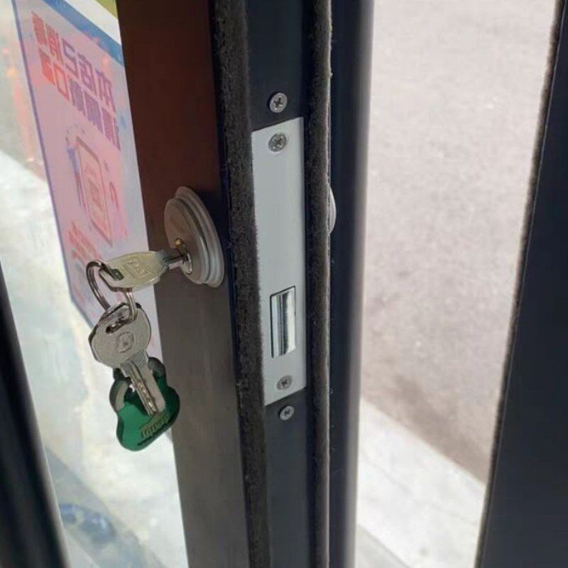 .肯德基门锁通用型铝合金型材门双头面锁芯锁胆有框玻璃门配件地