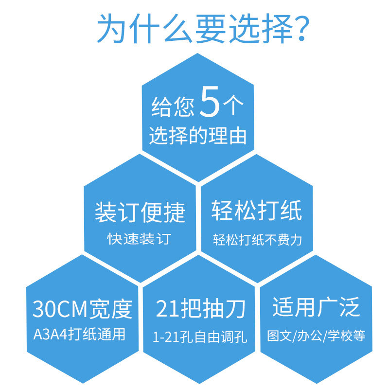 梳式21孔胶圈10孔夹条打孔机雷盛SD-220合同孔标书文件装订打孔机