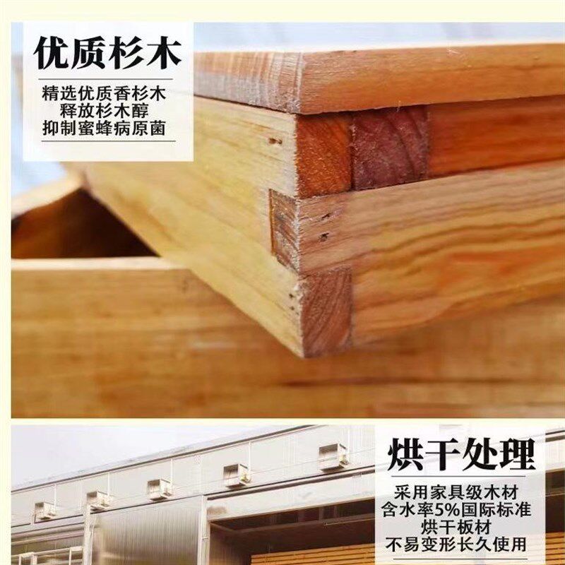 蜂箱专用养蜂工具全套带框巢础杉木蜂箱标准十框内置巢门