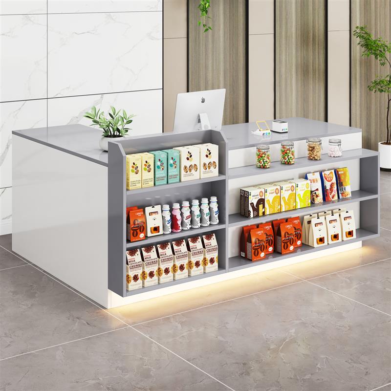 超市收银柜台便利店柜台桌吧台店铺小型柜台展示架奶茶店前台接待