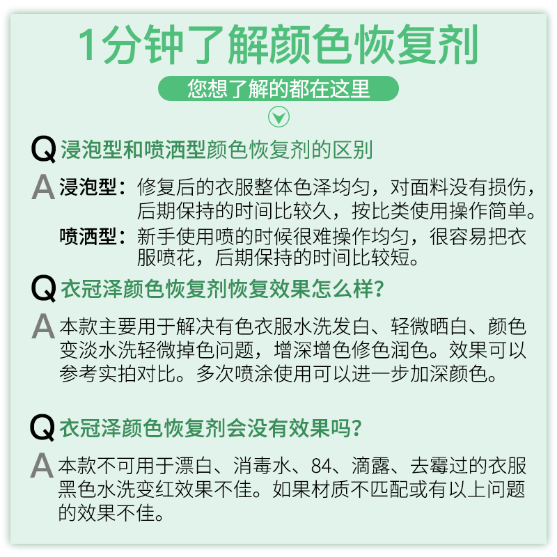 真丝衣服颜色恢复剂桑蚕丝增色增艳翻新液修复还原褪色掉色补色剂
