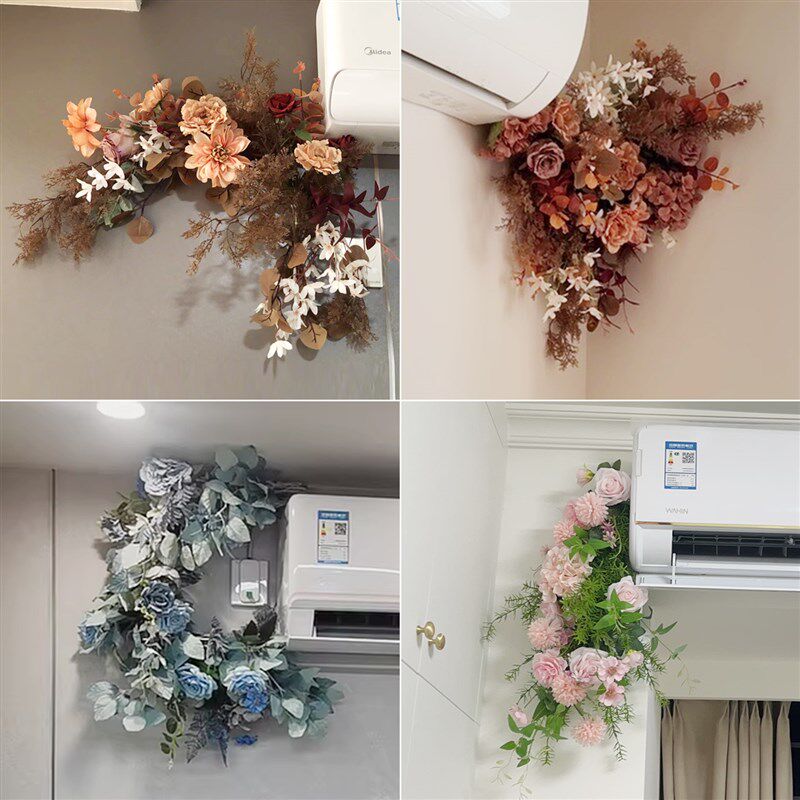 空调管道装饰花藤彷真花艺遮丑壁挂缠绕手编植物藤条藤蔓假花挂饰