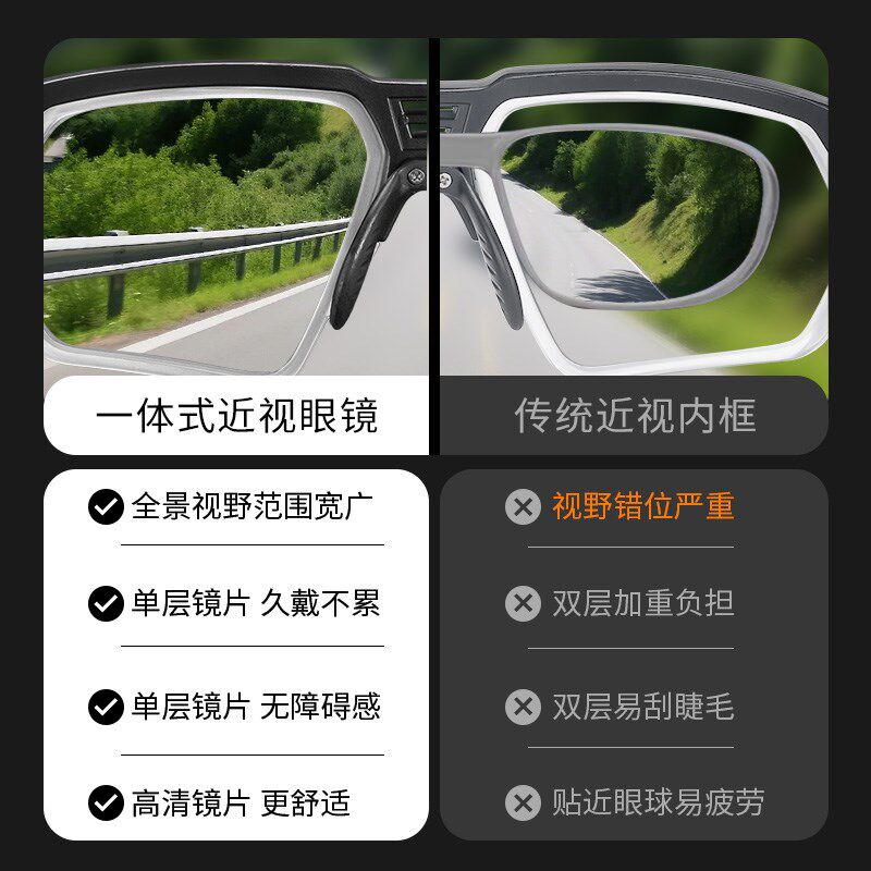 近视骑行眼镜男款变色太阳眼镜自行车防风护目镜女跑步运动偏光太