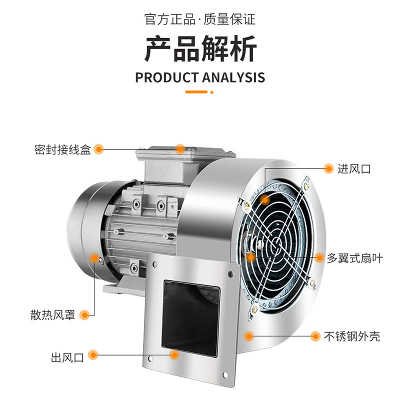 不锈钢耐高温DF离心风机多翼式低噪静音鼓风机强力工业引风机380V