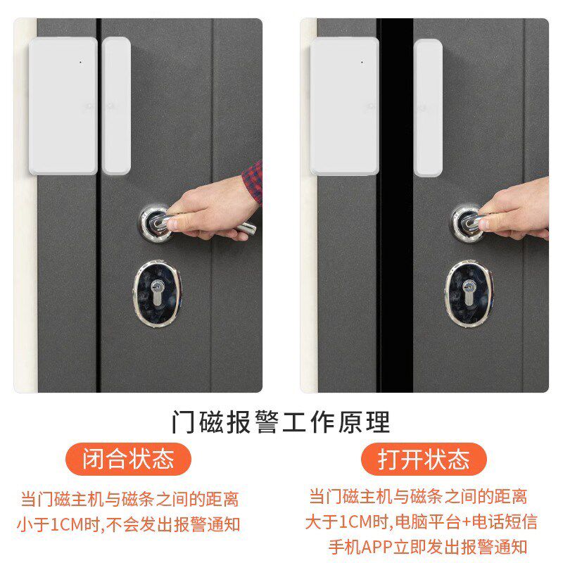 NB门磁报警器家用防盗报警器商用门窗警报器4G门磁开门远程通知